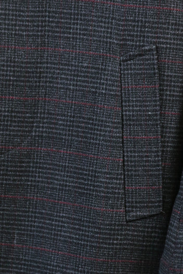 Black Slim Fit Wool-Blend Hidden Button Peak Lapel Short Coat | Wessi