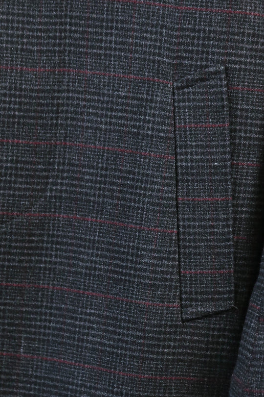Black Slim Fit Wool-Blend Hidden Button Peak Lapel Short Coat | Wessi