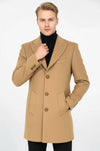 Cream Slim Fit Wide Peak Lapel Wool Blend Coat – Wessi