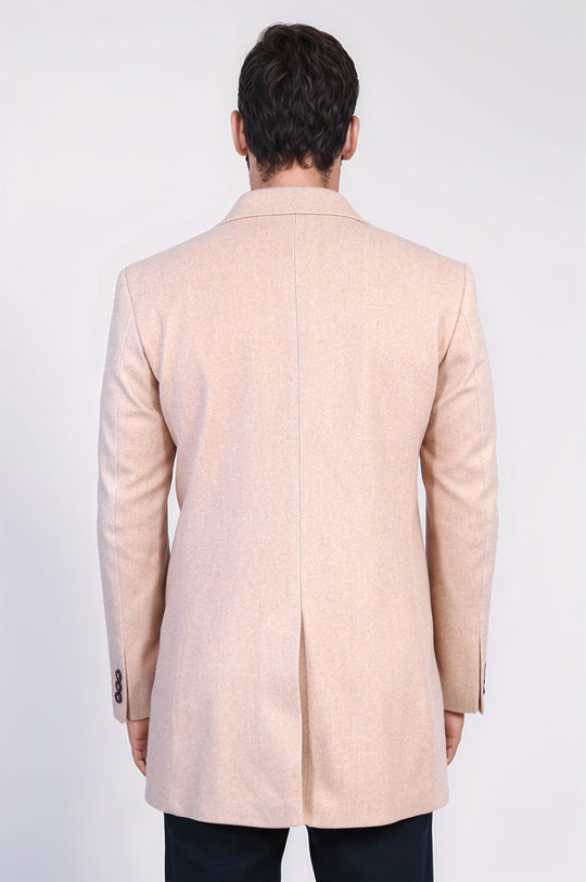Burgundy Slim Fit Wide Peak Lapel Wool Blend Coat – Wessi