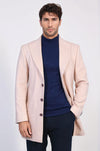 Burgundy Slim Fit Wide Peak Lapel Wool Blend Coat – Wessi