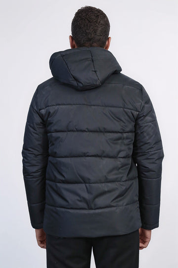 Black Slim Fit Hooded Quilted Puffer Coat – Wessi
