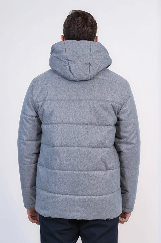 Grey Slim Fit Hooded Quilted Puffer Coat – Wessi