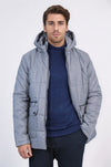 Grey Slim Fit Hooded Quilted Puffer Coat – Wessi
