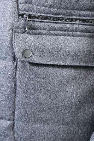 Grey Slim Fit Hooded Quilted Puffer Coat – Wessi