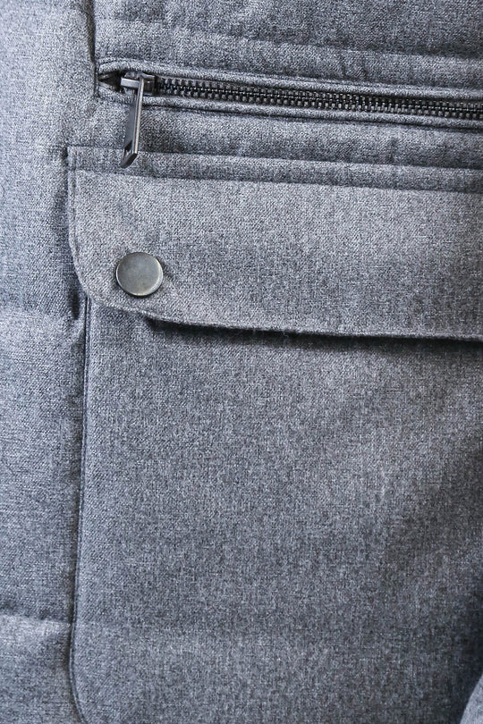 Grey Slim Fit Hooded Quilted Puffer Coat – Wessi