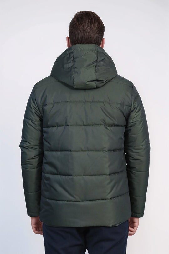 Olive Green Slim Fit Hooded Quilted Puffer Coat – Wessi