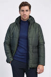 Olive Green Slim Fit Hooded Quilted Puffer Coat – Wessi