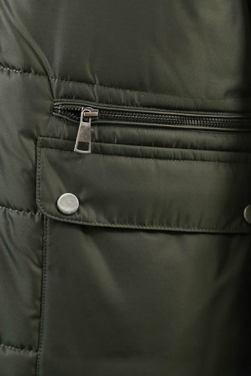 Olive Green Slim Fit Hooded Quilted Puffer Coat – Wessi