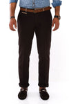 Brown Slim Fit Belt Detail Cotton Trousers – Wessi
