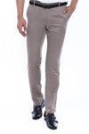 Beige Slim Fit Plain Pocket Flap Cotton Trousers – Wessi