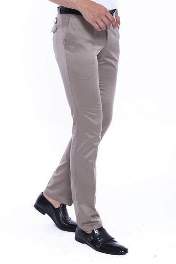 Mink Slim Fit Pocket Flap Cotton Trousers – Wessi
