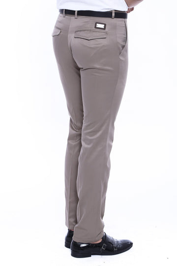 Mink Slim Fit Pocket Flap Cotton Trousers – Wessi
