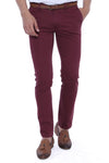 Burgundy Slim Fit Plain Pocket Flap Trousers – Wessi