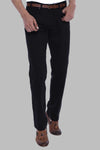 Black Slim Fit Covered Pocket Suede-Touch Cotton Trousers – Wessi