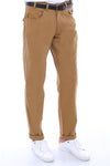 Tan Slim Fit Pocket Flap Suede-Touch Trousers – Wessi