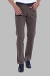 Brown Slim Fit Suede Cotton Covered Pocket Trousers – Wessi
