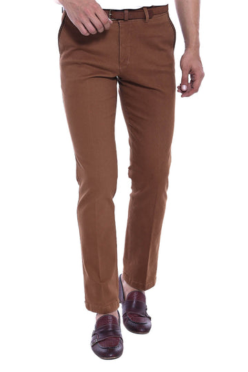 Tan Slim Fit Cotton Dot Pocket Trousers – Wessi
