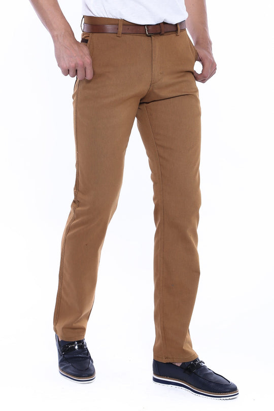Tan Slim Fit Plain Canvas Pocket Trousers – Wessi