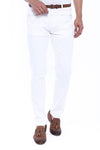 White Slim Fit Patterned Trousers – Wessi