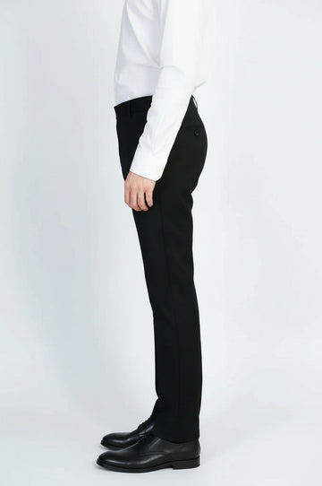Black Slim Fit Plain Dress Trousers – Wessi