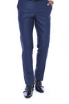 Navy Blue Slim Fit Plain Trousers – Wessi