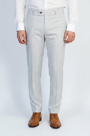 Grey Slim Fit Houndstooth Trousers – Wessi