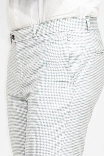 Grey Slim Fit Houndstooth Trousers – Wessi