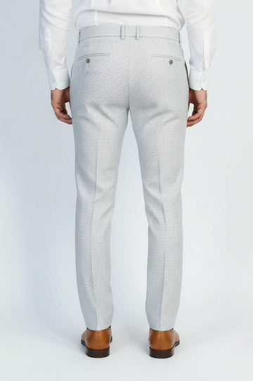 Grey Slim Fit Houndstooth Trousers – Wessi