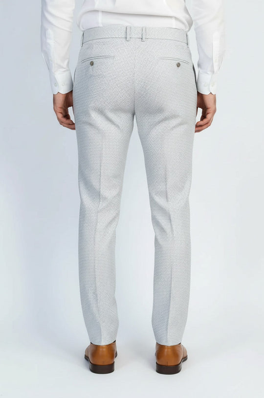 Grey Slim Fit Houndstooth Trousers – Wessi