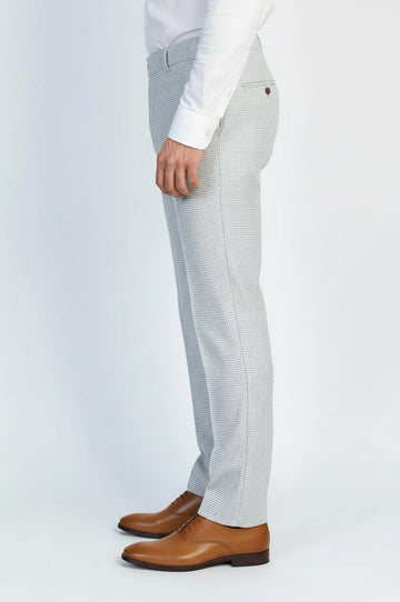 Grey Slim Fit Houndstooth Trousers – Wessi