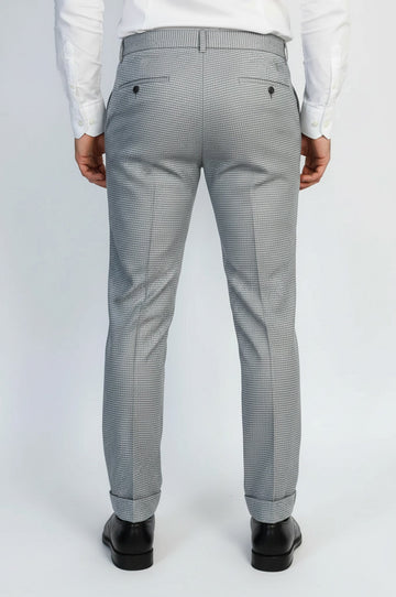 Grey Slim Fit Houndstooth Trousers – Wessi