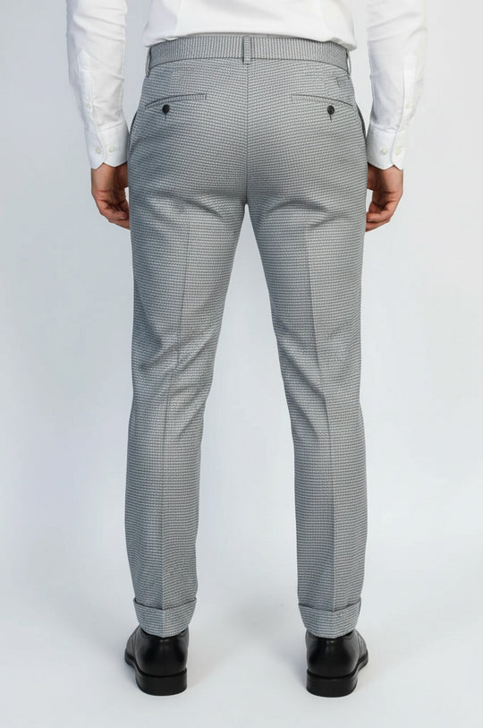 Grey Slim Fit Houndstooth Trousers – Wessi