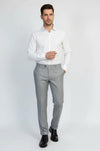 Grey Slim Fit Houndstooth Trousers – Wessi