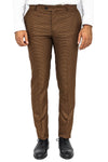 Brown Slim Fit Houndstooth Trousers – Wessi