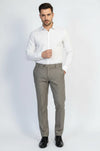 Tan Slim Fit Houndstooth Trousers – Wessi
