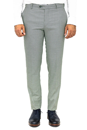 Green Slim Fit Houndstooth Trousers – Wessi