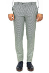 Green Slim Fit Houndstooth Trousers – Wessi