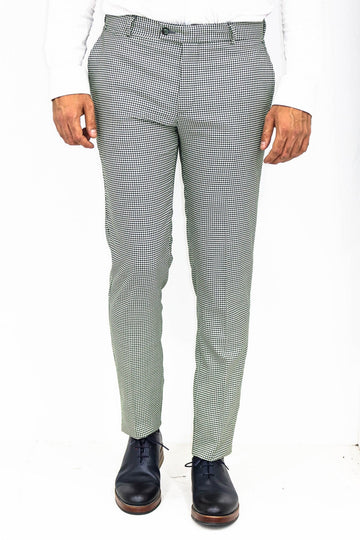 Green Slim Fit Houndstooth Trousers – Wessi