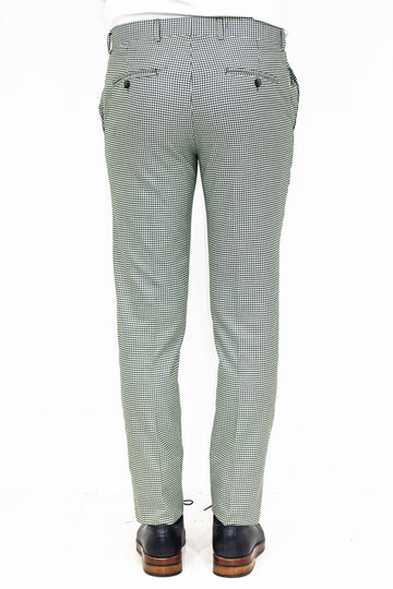Green Slim Fit Houndstooth Trousers – Wessi