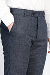 Navy Blue Slim Fit Plain Dress Trousers – Regular Length – Wessi