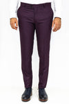 Burgundy Slim Fit Plain Trousers – Wessi