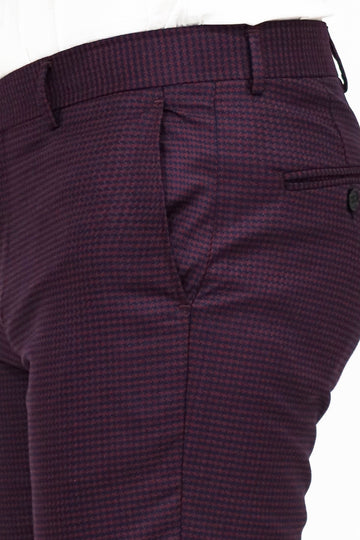 Burgundy Slim Fit Plain Trousers – Wessi