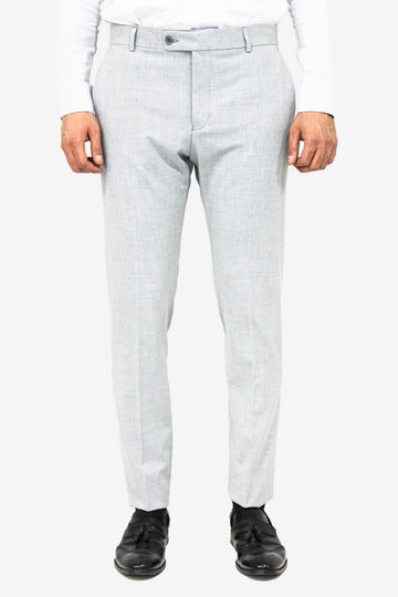 Light Grey Slim Fit Plain Trousers – Wessi