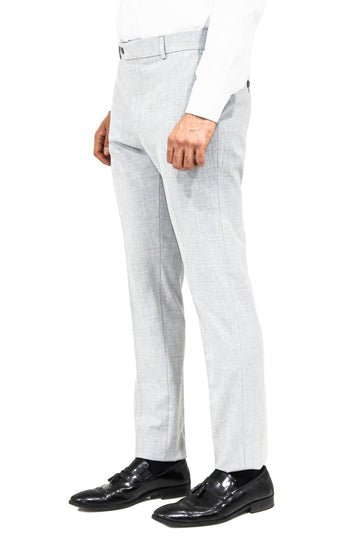 Light Grey Slim Fit Plain Trousers – Wessi