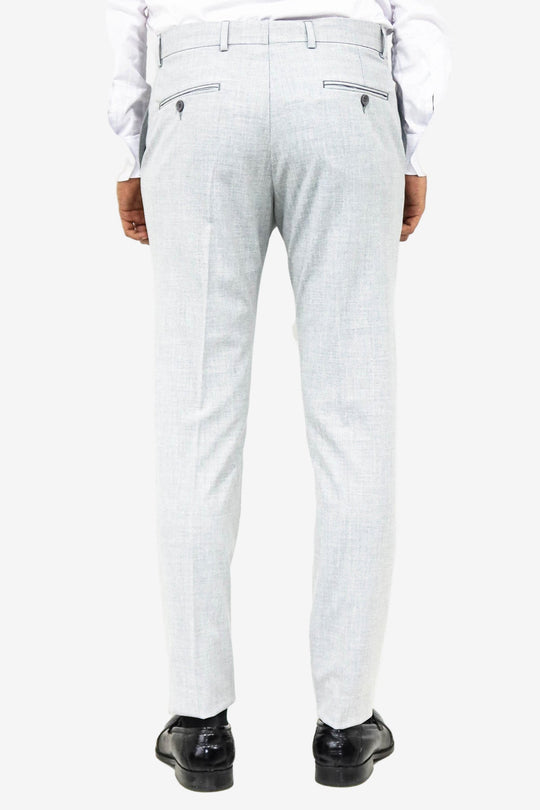Light Grey Slim Fit Plain Trousers – Wessi
