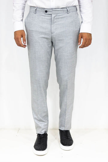 Grey Slim Fit Textured Two-Pocket Trousers – Wessi
