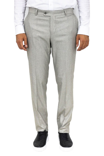 Cream Slim Fit Textured Two-Pocket Trousers – Wessi