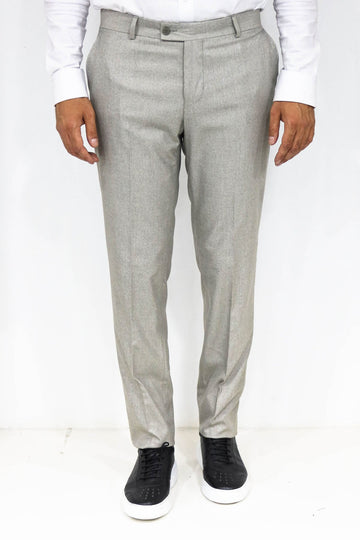 Cream Slim Fit Textured Two-Pocket Trousers – Wessi