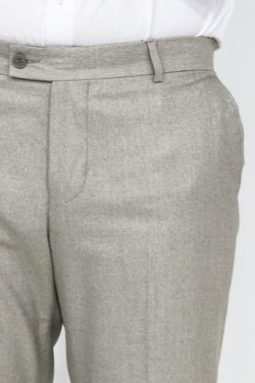 Cream Slim Fit Textured Two-Pocket Trousers – Wessi